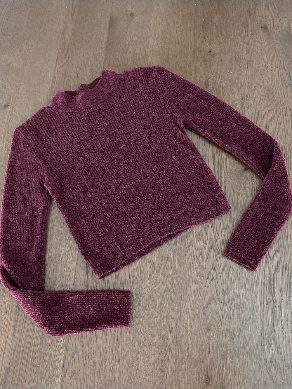 Forever 21 Mock Neck Sweater - Wine Plum